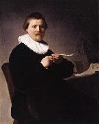 REMBRANDT Harmenszoon van Rijn Portrait of a man trimming his quill (mk33) France oil painting artist